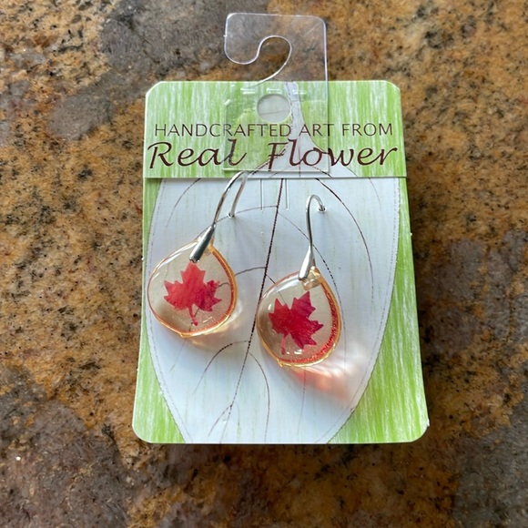 Hand Crafted Jewelry - NWT Handcrafted Maple Leaf Earrings